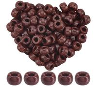 SOFPLATE 1 boîte de 800 Perles Kandi de 9mm s Perles Rondes Opaques Marron Style Bohème Chic pour Décoration de Cheveux Bracelets D'Amitié Entretoises en Plastique pour la Fabrication de Bijoux Colli