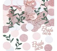 SOFPLATE 1 boîte D'Environ 200 confettis de Mariage Or Rose Pailletés Confettis de Table « Future Mariée » Feuillage D'Eucalyptus à Disperser pour la Décoration de Table D'Une Fête Prénuptiale Ou de F