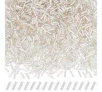 SOFPLATE 1 boîte D'Environ 50g 1000 pièces de Perles de Verre Blanches de 6mm Perles Tubulaires à Broder en Vrac Couleur Unie Effet Miroir Brillant pour la Fabrication de Bijoux Boucles d'oreilles B