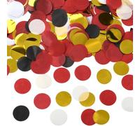 SOFPLATE 1 boîte D'Environ 50G de Confettis en Papier de Soie Multicolores Confettis de Table en Vrac Ronds Noirs Dorés Rouges et Blancs Papier Léger pour Décorations de Fête D'Anniversaire Fourniture