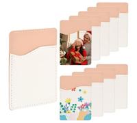 SOFPLATE 10 Lot de Pochettes Rectangulaires en Cuir Synthétique PeachPuff pour Téléphone Portable 3.8 x 2.6cm à Sublimation pour Cartes Projets en Vinyle Décoration DIY