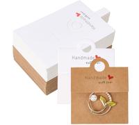 SOFPLATE 100 pièce de 2 couleurs de Cartes de Présentation de Porte Clés Cartes de Bagues de Bijoux Blanches Papier Coloré Vierge Rectangulaire Suspendu Mots Faits à la Main Ensembles de Papiers Carto