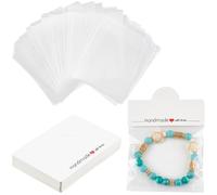 SOFPLATE 100 pièces Sacs D'Emballage de Bijoux Cartes D'Affichage de Boucles D'Oreilles Ensemble D'Emballage de Petit Artisanat Porte Cartes en Tête Pliable en Carton Blanc pour Vendre à Suspendre Mon