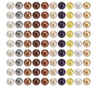 SOFPLATE 1000 pièce de 10 couleurs de 4mm de Perles de Verre Rondes Artificielles Petites Perles D'Imitation Colorées Perles D'Espacement Amples pour la Fabrication de Bijoux Bracelets Colliers Boucle