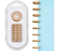 SOFPLATE 11 Disque de Reliure en Plastique de 32mm pour Carnet de Notes Rond Creux Doré Cœur Feuille en Vrac Trou en Forme de Champignon Boucle Anneau Disques D'Extension pour Bricolage Planificateur