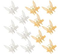 SOFPLATE 12 barrette à Cheveux Papillon Rétro en Métal Style Crocodile Dorée et Argentée Accessoire Vintage pour Femme Idéal pour un Bal un Mariage une Fête un Festival Ou Tout Simplement pour un Usag