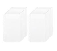 SOFPLATE 12 feuille A6 intercalaires en Plastique 6 trous Pochettes Transparentes en PVC Rectangulaire Sans Fermeture Éclair Pochettes de Protection pour Documents en Vrac pour Carnets Agendas Envelop