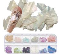 SOFPLATE 12 grille de Breloques pour Nail Art en Coquillage Paillettes Colorées Tranches de Sirène Accessoires de Paillettes Holographiques 3D Irrégulières pour L'Été pour Femmes Fournitures de Bricol