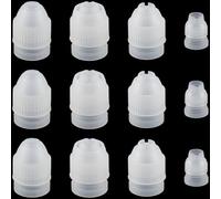 SOFPLATE 12 pièce 4 Styles Coupleurs de Poche à Douille pour Décoration de Gâteaux Coupleurs de Poche à Douille pour Glaçage Blanc Standard Réutilisable en Plastique Convertisseur de Douille Standard