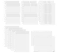 SOFPLATE 12 Pièces Pochette Plastique A5 21.2 * 15cm Pochettes Transparents 6 Trous Modèles Mixtes Plus épais pour Carte Documents Cahiers Feuilles Mobiles Matrices de Découpe Pochoirs Albums Tampons