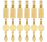 SOFPLATE 120 pièce 3 styles Bélières Dorées à Coller Petit Pendentif en Alliage Ovale Rond Rectangulaire pour Boucles D'Oreilles Colliers Breloques Plates Accessoires de Bijouterie pour la Fabrication