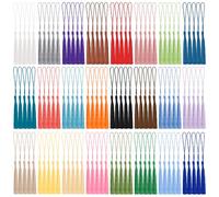 SOFPLATE 120 pièce de 24 couleurs de 5 pouces Pompon Coloré en Vrac Fait à la Main en Polyester Doux et Soyeux Mini Pompon avec Boucle Breloques pour la Fabrication de Bijoux Marque Pages Porte Clés F