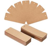 SOFPLATE 150 marque Page en Papier Vierge de 6 x 2 Pouce Marque Page en Papier Cartonné Étiquettes Cadeaux en Papier Brun Vierge avec Trou Marque Page Rectangulaire en Papier Kraft pour Peinture Étiqu
