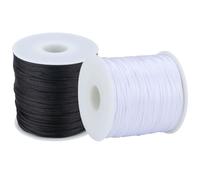 SOFPLATE 175 yards / 160 m 1mm Cordon en Nylon en Vrac Cordon en Nylon Perles Cordon en Satin Noir Blanc Cordons de Noeud Chinois Résultats pour la Fabrication de Bijoux Fils Fournitures Bricolage Bra