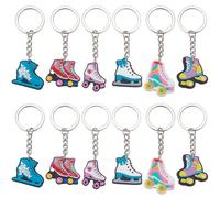 SOFPLATE 18 pièce 6 styles de Porte Clés à Roulettes en PVC pour Chaussures de Sport Thème Disco Tailles 70 80 et 90 idéal pour les Fêtes Sacs à Dos Clés de Voiture Décorations et Accessoires pour Fem