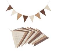 SOFPLATE 2 lot de 13 pieds de Fanions Marron en Toile de Jute Triangles Drapeaux Ficelle de Lin Café guirlandess Banderoles Accessoires pour Bricolage Célébration Anniversaire Mariage Vacances Décorat