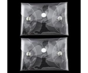 SOFPLATE 2 Trousse de Maquillage Transparente en PVC Petite Trousse de Toilette Portable et Étanche Mini Pochette de Rangement avec Fermeture à Pression pour Les Vacances Les Voyages la Salle de Bain