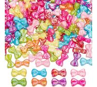 SOFPLATE 200 pièce de Perles en Acrylique en Forme de Nœud Papillon en Vrac Colorées Roses Bleues Vertes Opaques en Forme de Nœud Papillon Mini Perles D'Espacement en Vrac pour la Fabrication de Bijou