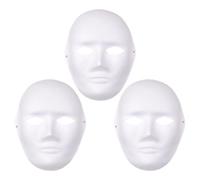 SOFPLATE 3 paquet de Masque Blanc Vierge Masque Complet de Cosplay en Papier Mâché Dessin Humain Costume Mascarade Artisanat Décoratif Artistique pour Halloween Mascarade Cosplay Fête Dansante Projets