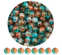 SOFPLATE 300 pièce de Perles Rondes Craquelées en Acrylique de 8mm Petite Perle D'Espacement Lisse Transparente Turquoise Foncé pour la Fabrication de Bijoux Bracelet Collier Boucle d'oreille Fournit