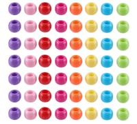 SOFPLATE 400 pièce de Grandes Perles de Poney en Acrylique Perles D'Espacement Rondes Multicolores Assorties avec de Grands Trous pour la Fabrication de Bijoux Bracelets Colliers Décoration Accessoire