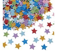SOFPLATE 480 pièce de 8 couleurs D'Étoiles à Paillettes Autocollantes en Mousse pour Travaux Manuels Étiquettes Colorées Assorties en Plastique pour Scrapbooking Cartes Arts Muraux Bricolage Décoratio