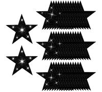 SOFPLATE 50 pièce de 6 Inch D'Étoiles Noires à Paillettes en Carton Découpées en Double Papier Imprimé Cinq Étoiles Grandes Étoiles à Paillettes pour Décoration de Tableau D'Affichage Mur D'Anniversai