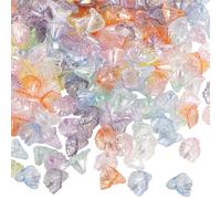 SOFPLATE 500 Bouchon de Perles en Acrylique avec Fleurs Transparentes Assortiment de Perles Colorées en Forme de Trompette Motif Floral Givré Extrémité de Perle D'Espacement en Vrac avec Trou pour la