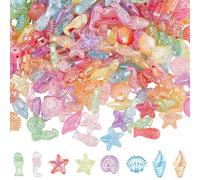 SOFPLATE 500 pièce de Perles en Acrylique Représentant des Animaux Marins des Coquillages des Étoiles de Mer et Bien Plus Encore Ces Perles Transparentes et Lisses Sont Idéales pour la Création de Bou