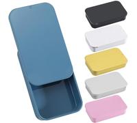 SOFPLATE 6 Mini Boîte à Couvercle Coulissant de 3 x 2 x 0.6cm Boîte Vide en Fer Blanc Couvercle Rectangulaire Petit Récipient Coloré à Charnière en Fer Blanc pour Bonbons Bijoux Artisanat Kit de Surv
