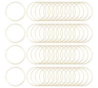SOFPLATE 60 pièce de Boucles D'Oreilles Créoles de 40 mm Cerceaux Ronds en Laiton Doré Lien D'Oreille Cadre Ouvert Pendentif pour la Fabrication de Bijoux Loisirs Créatifs Création Artistique Cadeau P