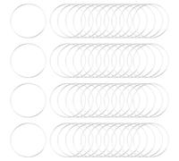 SOFPLATE 60 pièce de Boucles D'Oreilles Perlées de 40 mm pour la Fabrication de Cerceaux Boucles D'Oreilles en Laiton Argenté Lien D'Oreille Lunette Ouverte Cadres de Pendentif Breloques Composants D'