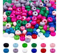 SOFPLATE 600 pièce de Perles de Lentilles de 7mm en Vrac Perles de Boulier 12 couleurs Rose Noir Rondelles Rondes Plates en Acrylique Perles D'Espacement pour Bracelets Stylos à Perles Breloques Colli