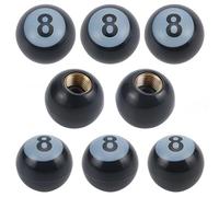 SOFPLATE 8 Bouchon de Valve à Bille Noir Universel Rond Mignon avec Noyau en Cuivre pour Piscine. Accessoires Anti Poussière pour Pneus de Voiture SUV Camions Motos et Vélos. Décoration.