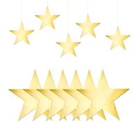 SOFPLATE 80 pièce de Découpe en Forme D'Étoile Dorée de 6{1} cm Papier Imprimé Recto Verso Paillettes Brillantes Confettis Scintillants pour Bricolage Artisanat Tableau D'Affichage Salle de Classe Déc