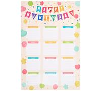 SOFPLATE Affiche D'Anniversaire avec 20 pastille Adhésive Réutilisable Tableau D'Affichage Bohème Coloré Calendrier Mural Effaçable à Sec pour Bureau Maison Décoration Tableau Noir Enseignant