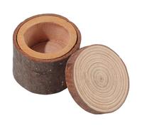 SOFPLATE Boîte à Alliances en Bois de 2.2 x 2.4 x 2pouce Petit Plat à Bijoux en Bois avec Couvercle Colonne PapayaWhip Couple Mini Boîte de Rangement Rustique pour Cadeaux Boîte de Rangement pour Dema