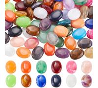 SOFPLATE Boîte de 100 Perle Acrylique Ovale Perle Ovale en Pierre Perles d'Espacement Ovales Acryliques Imitation Pierres Précieuses Elliptiques et Colorées pour Bijoux Bracelets Colliers