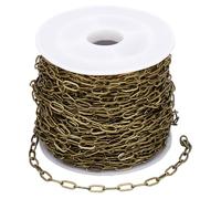 SOFPLATE Chaîne à Maillons en Laiton de 10 m/32.8 Pieds avec Bobine en Bronze Antique Connecteur Ovale Allongé de 6mm pour la Fabrication de Bijoux Colliers Bracelets Bricolage