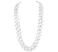 SOFPLATE Collier Épais en Argent pour Homme Chaîne Hip Hop 3680cm en Plastique Artificiel 90s (3)S Style Punk Gros Collier Épais Cubain Collier de Costume de Rappeur pour Homme et Femme Bijoux Access