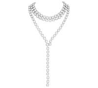 SOFPLATE Collier Ras de Cou en Forme de Y Orné de Strass Argentés pour Femme Ce Collier Scintillant en Cristal Est Idéal pour un Mariage une Soirée de Gala Ou un Bal un Bijou Tendance Qui Ne Passera P