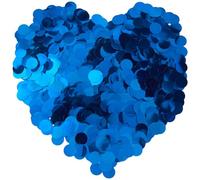 SOFPLATE Confettis de Table en Aluminium Bleu 100G Décorations de Table de Fête Confettis en Plastique Ronds et Plats Petits Cercles à Paillettes Accessoires pour Centres de Table Cadeaux de Fête D'An