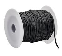 SOFPLATE Cordon de Parachute de 50 m/55 Yards Corde Noire en Polyester de 2mm pour Loisirs Créatifs avec Bobine en Plastique Écheveaux de Spandex Cordons de Parachute Technora pour Bijoux Bracelets C