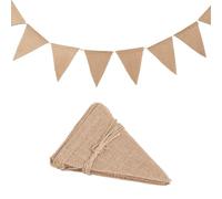 SOFPLATE guirlandes de Drapeaux Beiges de (30) cm 13 25cm en Toile de Jute Triangle Ficelle de Lin Fanions Banderoles Accessoires pour Décorations de Fêtes Anniversaires Mariages Fêtes