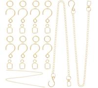 SOFPLATE Kit de 1 m de Chaîne et Crochets en Acier Inoxydable Dorés en Forme de S pour Attrape Soleil avec Anneaux de Jonction Crochets et Attaches Idéal pour la Décoration de Sapin de Noël à Faire So