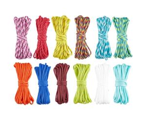 SOFPLATE Kit de Cordons de Parachute en Paracorde 197 Couleurs de 60 pied/12 m 4mm en Nylon Multifonction pour Bracelets de Survie Escalade Paracordes Fil Cordon à Rayures pour Randonnée Projets D'Ar