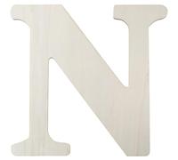 SOFPLATE Lettre N en Bois de 15.5 x 15 Zoll Lettres de L'Alphabet en Bois Panneau MDF à Peindre Blanc Antique Mots Vierges Non pour Projets D'Artisanat Anniversaire Mariage Fête de Noël Décoration de