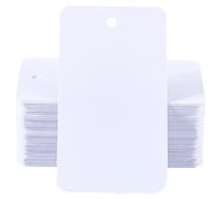 SOFPLATE Lot de 100 étiquettes rectangulaires en plastique blanc imperméable à suspendre pour bagages, identification logistique, inventaire de vente au détail, étiquetage de vêtements - 4 x 7 cm