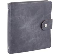 SOFPLATE Petit Album Photo Noir pour Photos de 5.1 x 3.725cm (2 pouce) pochettes Reliure à anneaux Couverture en Similicuir Mini Album pour Cartes Postales Portfolio D'Art Classeur de Présentation Cad