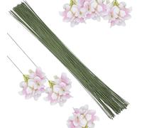 SOFPLATE Tige Florale en Métal avec Revêtement en Papier 100cm Tige de Fleur Artificielle Vert Olive Fine Tige en Fer pour Bouquet Sac Attaches Bricolage Artisanat Accessoires